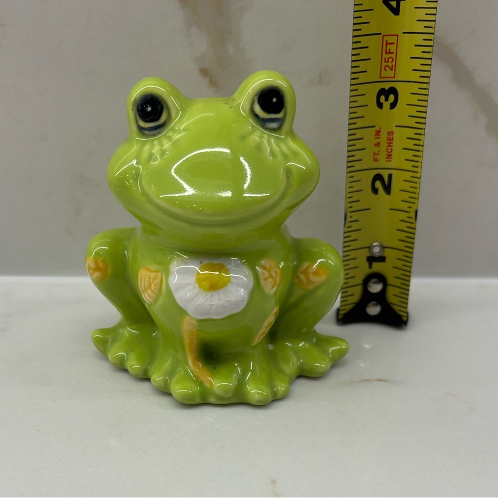 Vintage Josef Originals Frog Potpourri Jar Shaker 1970s Yellow Flowers Spring - Picture 6 of 7